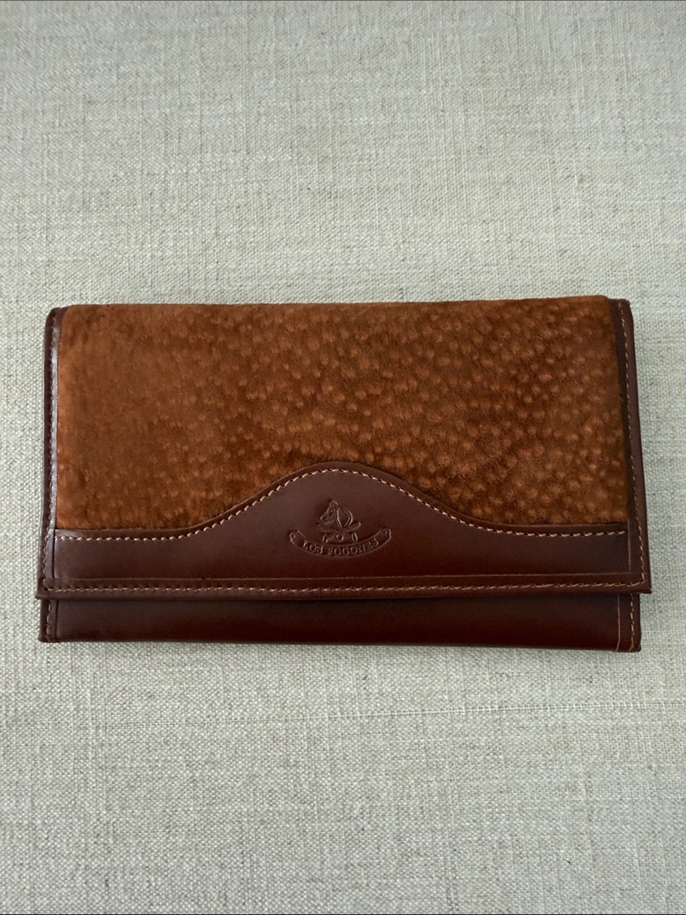 Los Robles Brown Leather & Hair-On Hide Trifold Wallet Western Equestrian